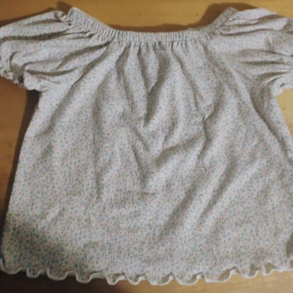 Girls' Off-Shoulder Floral Blouse